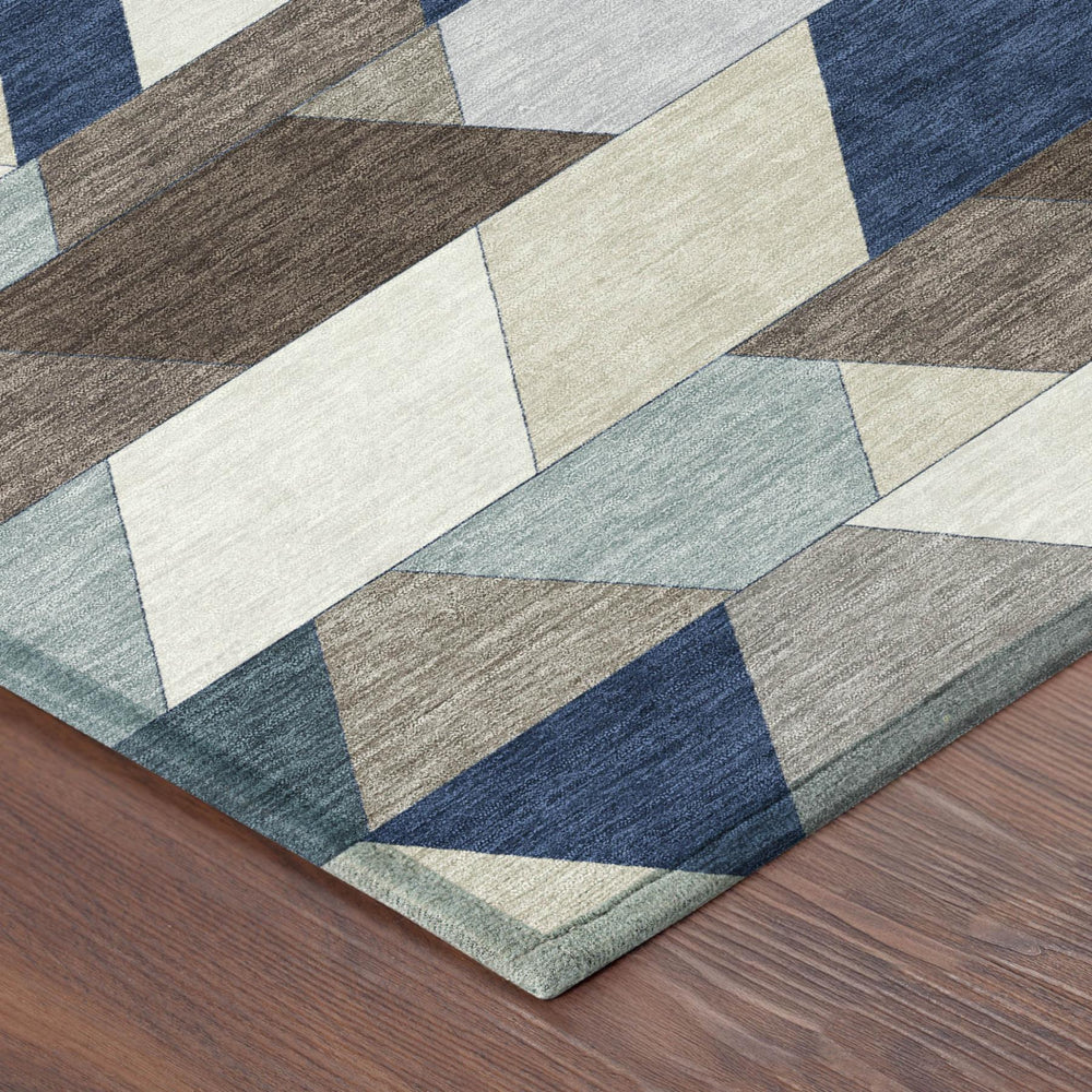 HomeRoots 8x10 Geometric Polyester Area Rug Machine Washable for Indoor Outdoor Living 729047