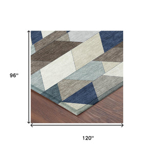 8x10 Geometric Polyester Area Rug Machine Washable for Indoor Outdoor Living