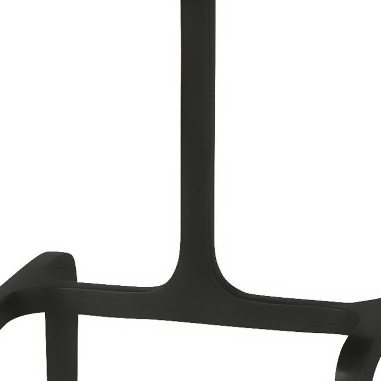 HomeRoots 23 Inch Marble Top Iron Base Round End Table for Modern Living Room Decor 729063