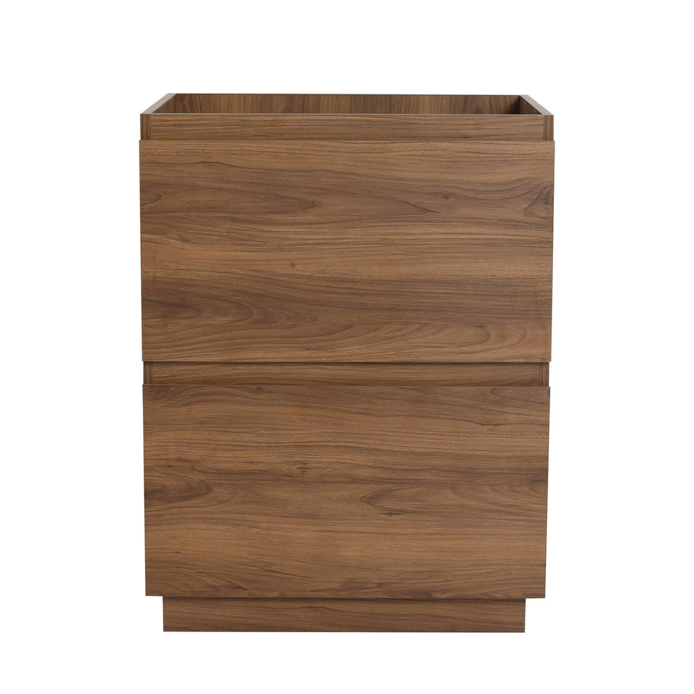 English Elm 24" Engineered Wood Bathroom Vanity with Dual Drawers, Freestanding Storage Cabinet, 24" x 18" x 35" Brown W1972P188244