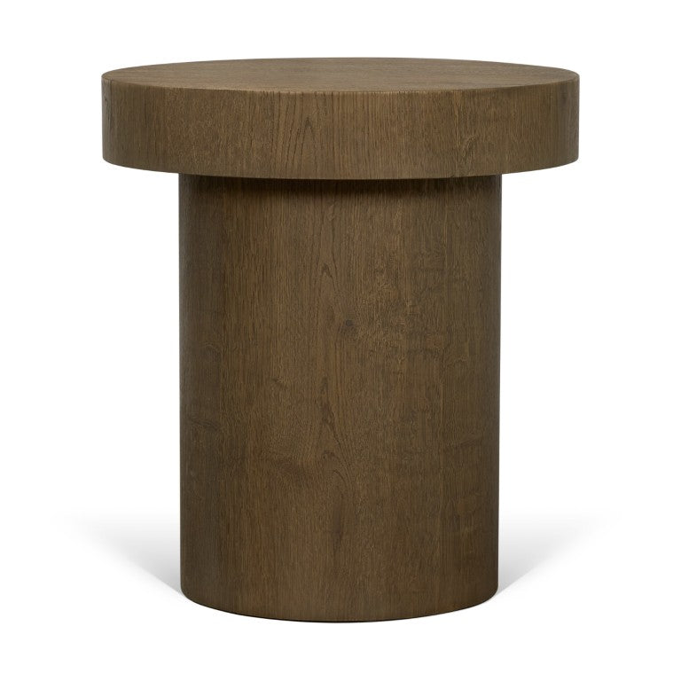 22 Inch Solid Wood Round Pedestal End Table Elegant Living Room Accent Side Piece