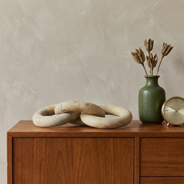 8 Inch Solid Wood Decorative Sphere Artisan Crafted Accent for Shelf or Table Display