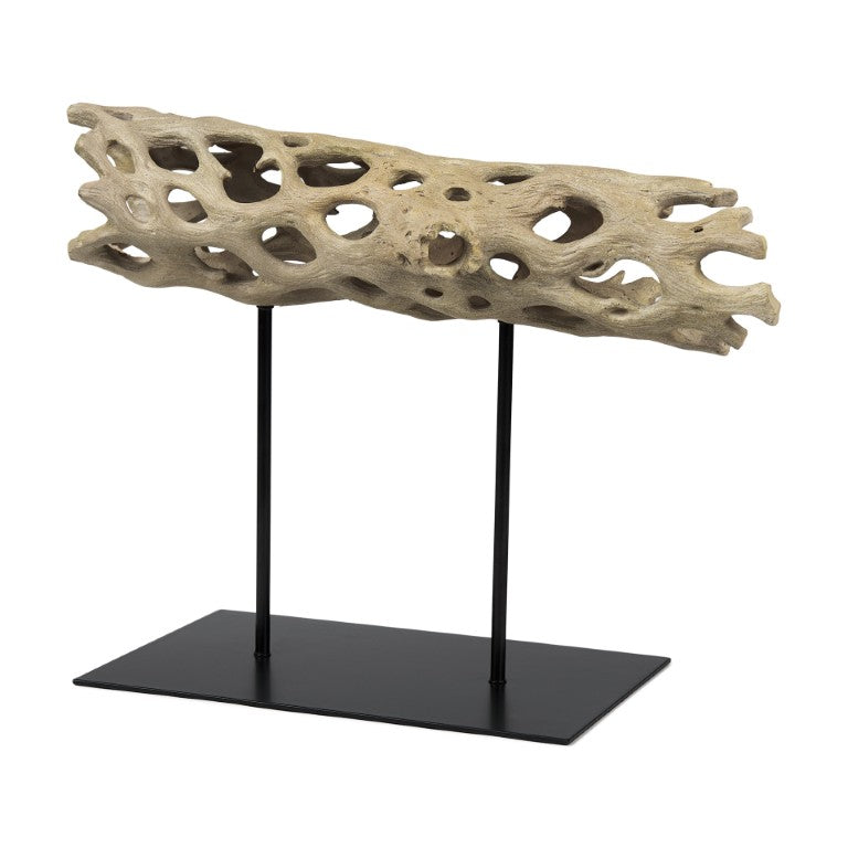 HomeRoots 12 Inch Brown Resin Decorative Tabletop Sculpture for Living Room or Office Accent 729140