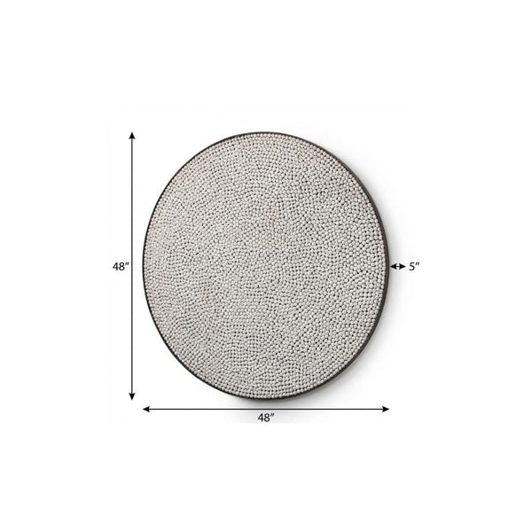 48 Inch Gray Metal Sphere Modern Abstract Round Wall Sculpture for Living Room Decor