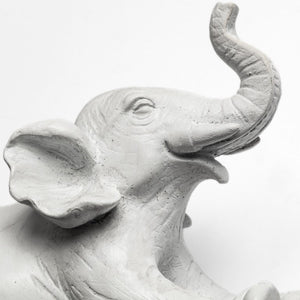 6 Inch White Resin Elephant Wall Sculpture Artistic Home Decor Accent Piece