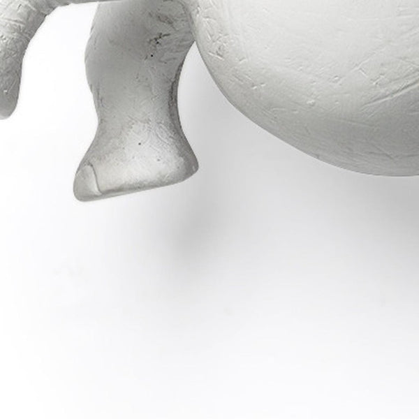 6 Inch White Resin Elephant Wall Sculpture Artistic Home Decor Accent Piece
