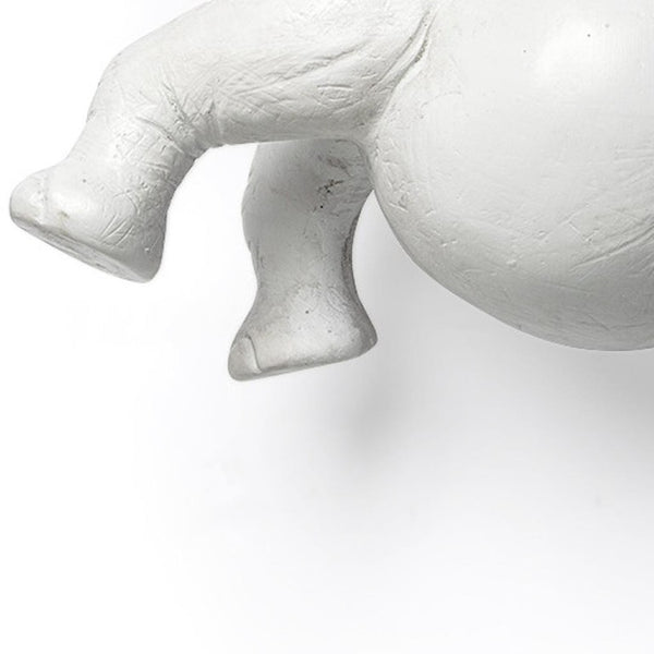 6 Inch White Resin Elephant Wall Sculpture Artistic Home Decor Accent Piece