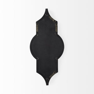34 Inch Solid Wood Quatrefoil Framed Wall Mirror Bohemian Accent Decor for Entryway