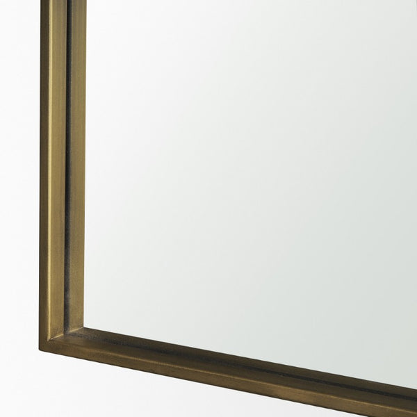 76 Inch Brass Arch Full Length Wall Mirror Elegant Metal Frame Bedroom Decor