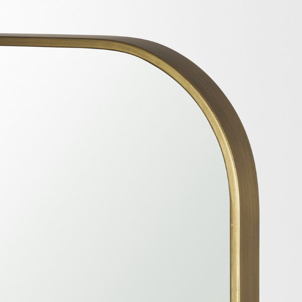 76 Inch Brass Arch Full Length Wall Mirror Elegant Metal Frame Bedroom Decor