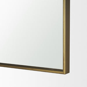 76 Inch Brass Arch Full Length Wall Mirror Elegant Metal Frame Bedroom Decor