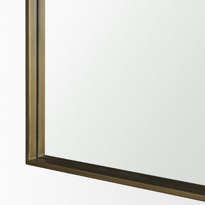 34 Inch Iron Square Wall Mirror with Bold Geometric Frame for Modern Living Spaces