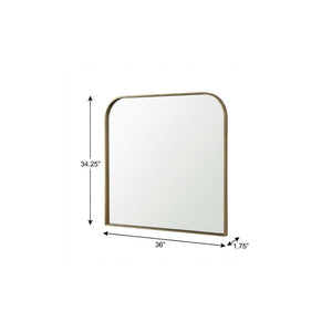 34 Inch Iron Square Wall Mirror with Bold Geometric Frame for Modern Living Spaces