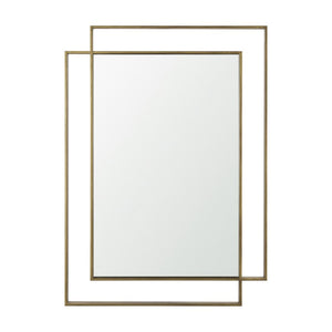 43 Inch Gold Iron Geometric Wall Mirror Modern Accent Piece for Living Room Decor