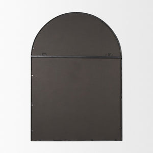 48 Inch Black Iron Arch Geometric Wall Mirror Bold Accent for Modern Living Spaces