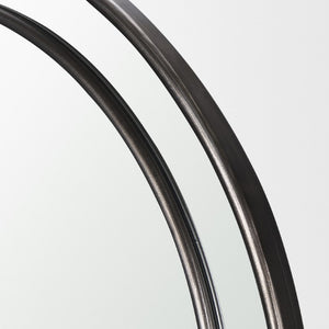 48 Inch Black Iron Arch Geometric Wall Mirror Bold Accent for Modern Living Spaces