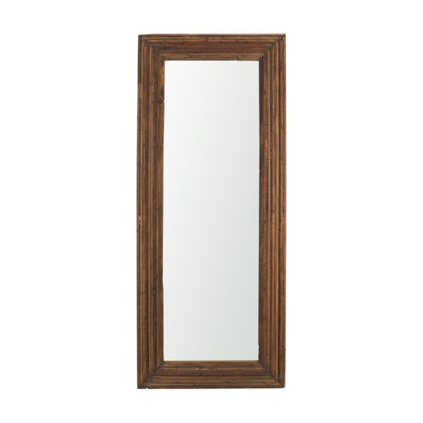 HomeRoots 69 Inch Solid Wood Ribbed Full Length Mirror Wall Mounted or Leaning Bedroom Decor 729176