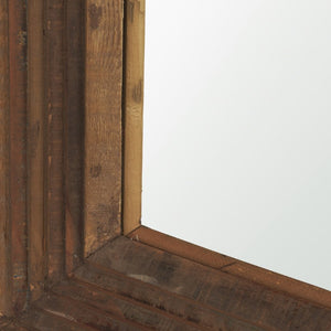 69 Inch Solid Wood Ribbed Full Length Mirror Wall Mounted or Leaning Bedroom Decor