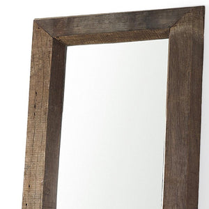 86 Inch Brown Solid Wood Framed Full Length Leaning or Mounted Bedroom Mirror