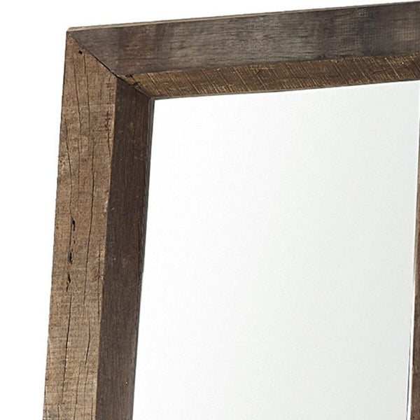 86 Inch Brown Solid Wood Framed Full Length Leaning or Mounted Bedroom Mirror