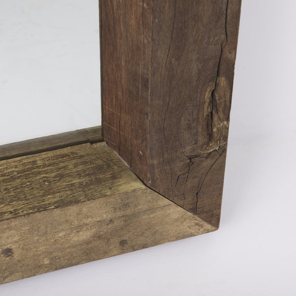 86 Inch Brown Solid Wood Framed Full Length Leaning or Mounted Bedroom Mirror