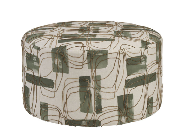 Lexington Rendova Upholstered Ottoman with Fluted Detail Casters and Mid-century Modern Appeal 7292-44-60