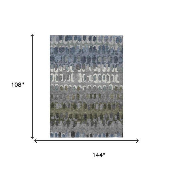 Geometric Polyester Area Rug Washable Stain Resistant for Indoor Outdoor Patio Living Spaces