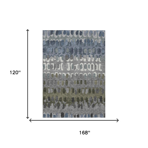 Geometric Polyester Area Rug Washable Stain Resistant for Indoor Outdoor Patio Living Spaces