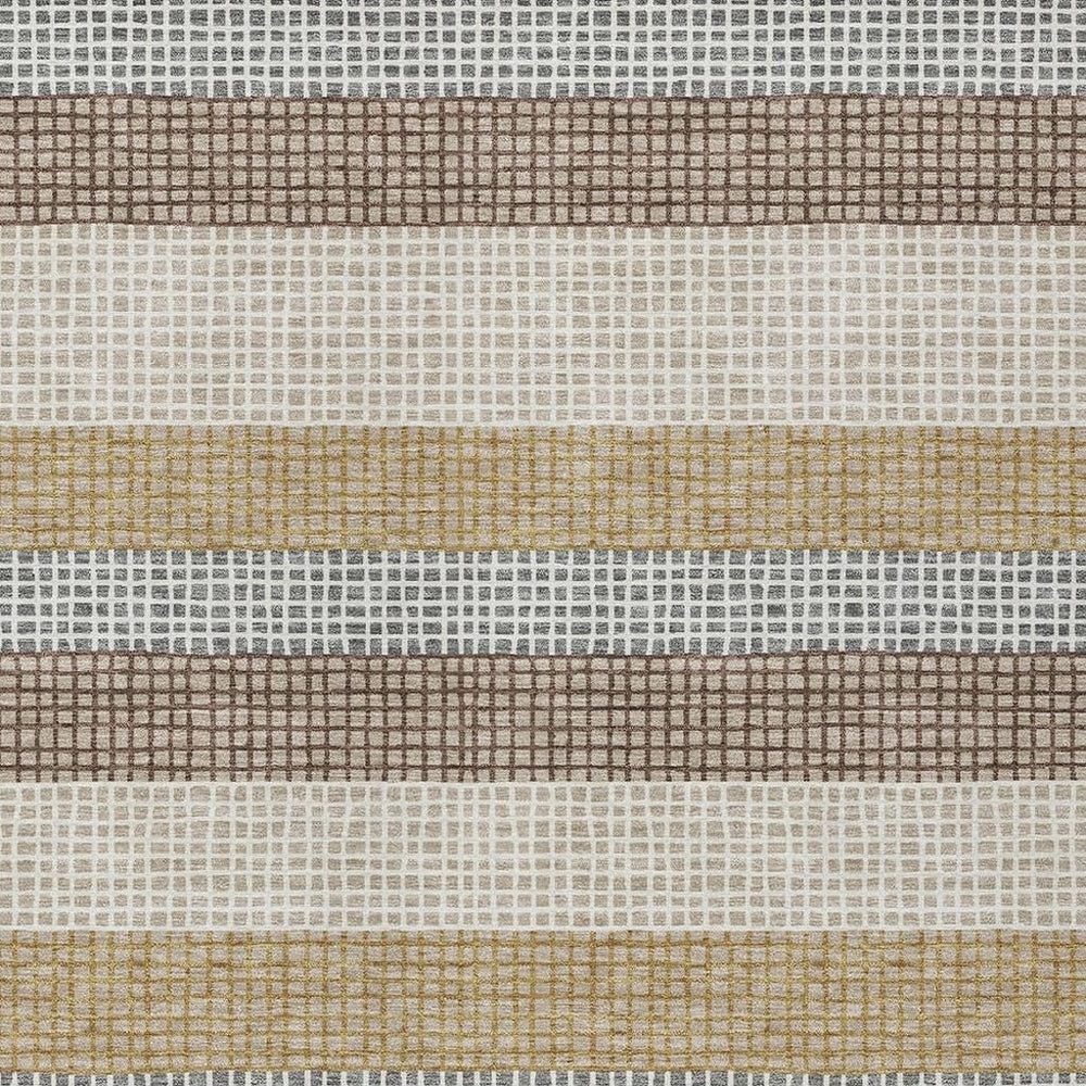 HomeRoots Striped Washable Polyester Area Rug for Indoor Outdoor Patios Entryways and Living Rooms 8' x 10' 729230