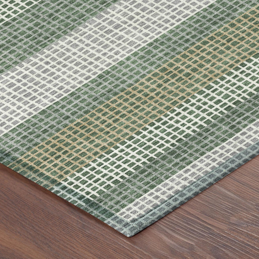 HomeRoots Striped Polyester Indoor Outdoor Area Rug Machine Washable Low Pile Patio or Living Room Decor 5' x 8' 729240
