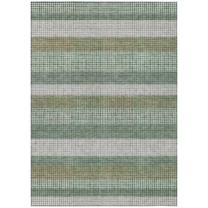 Striped Polyester Indoor Outdoor Area Rug Machine Washable Low Pile Patio or Living Room Decor