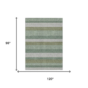 Striped Polyester Indoor Outdoor Area Rug Machine Washable Low Pile Patio or Living Room Decor