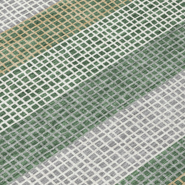 Striped Polyester Indoor Outdoor Area Rug Machine Washable Low Pile Patio or Living Room Decor