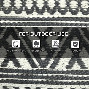 English Elm Outsunny Reversible Polypropylene Outdoor Rug Geometric Waterproof Mat for Camping Decks W2225P174555