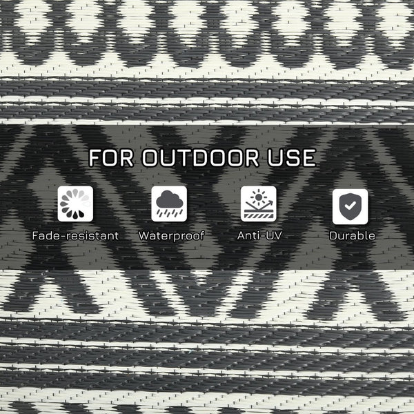 English Elm Outsunny Reversible Polypropylene Outdoor Rug Geometric Waterproof Mat for Camping Decks W2225P174555