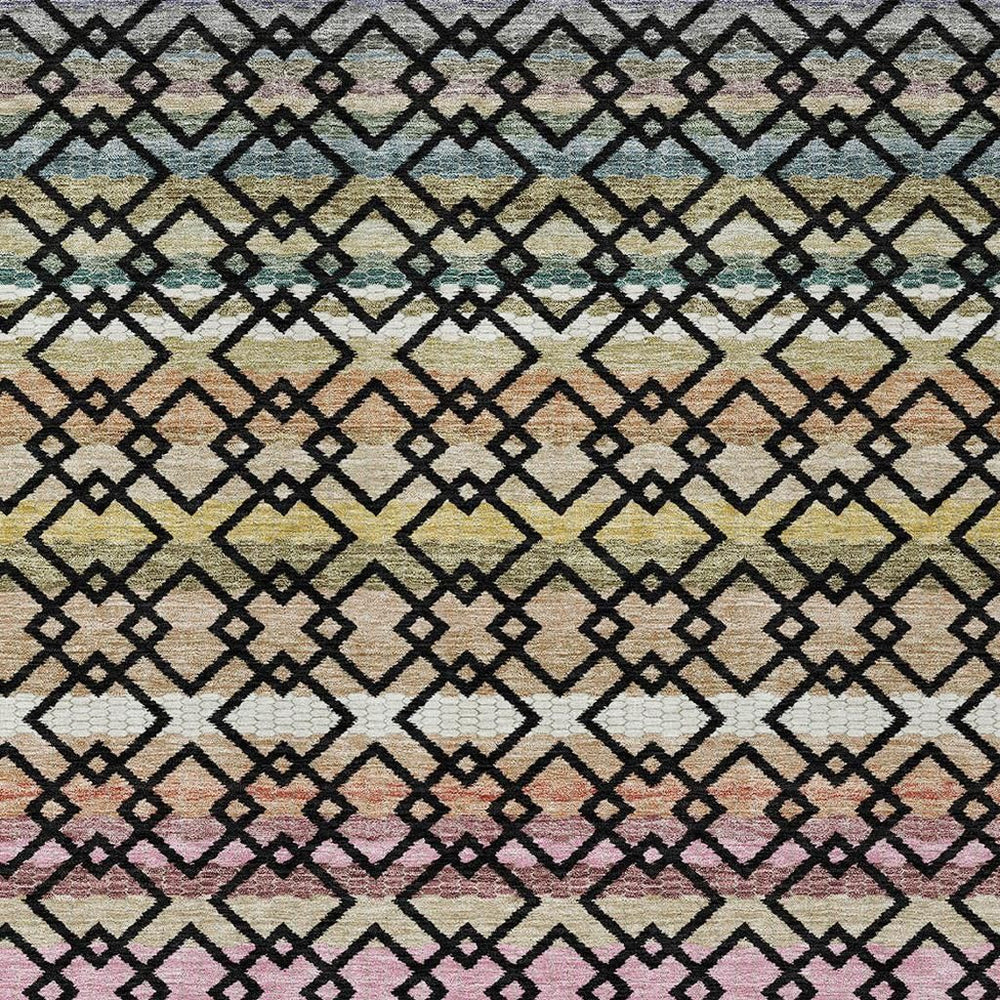 Striped Washable Polyester Area Rug Bold Classic Design for Indoor Outdoor High Traffic Spaces