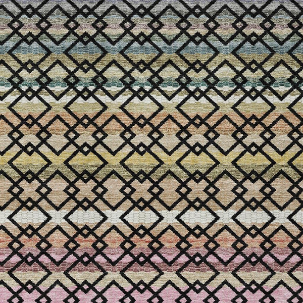 Striped Washable Polyester Area Rug Bold Classic Design for Indoor Outdoor High Traffic Spaces