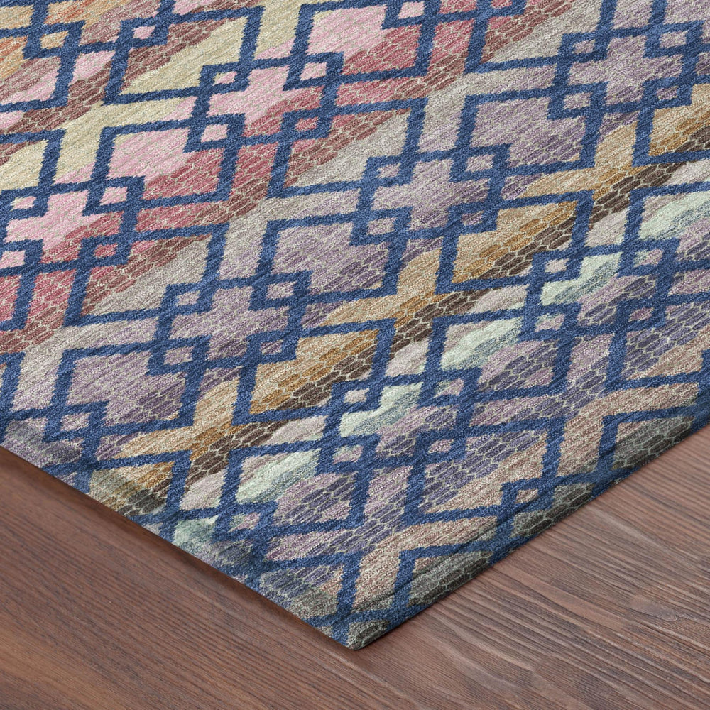 8x10 Striped Polyester Area Rug Washable Coastal Style for Patio or Living Room