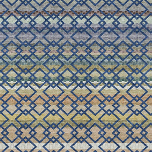 9x12 Striped Polyester Area Rug Nautical Style Washable for Indoor Outdoor Spaces