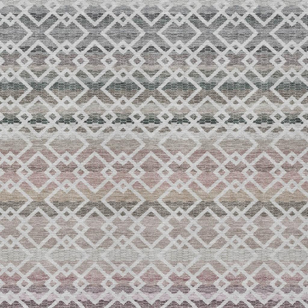 HomeRoots Striped Washable Polyester Indoor Outdoor Area Rug for Patios Kitchens and High Traffic Spaces 8' x 10' 729326