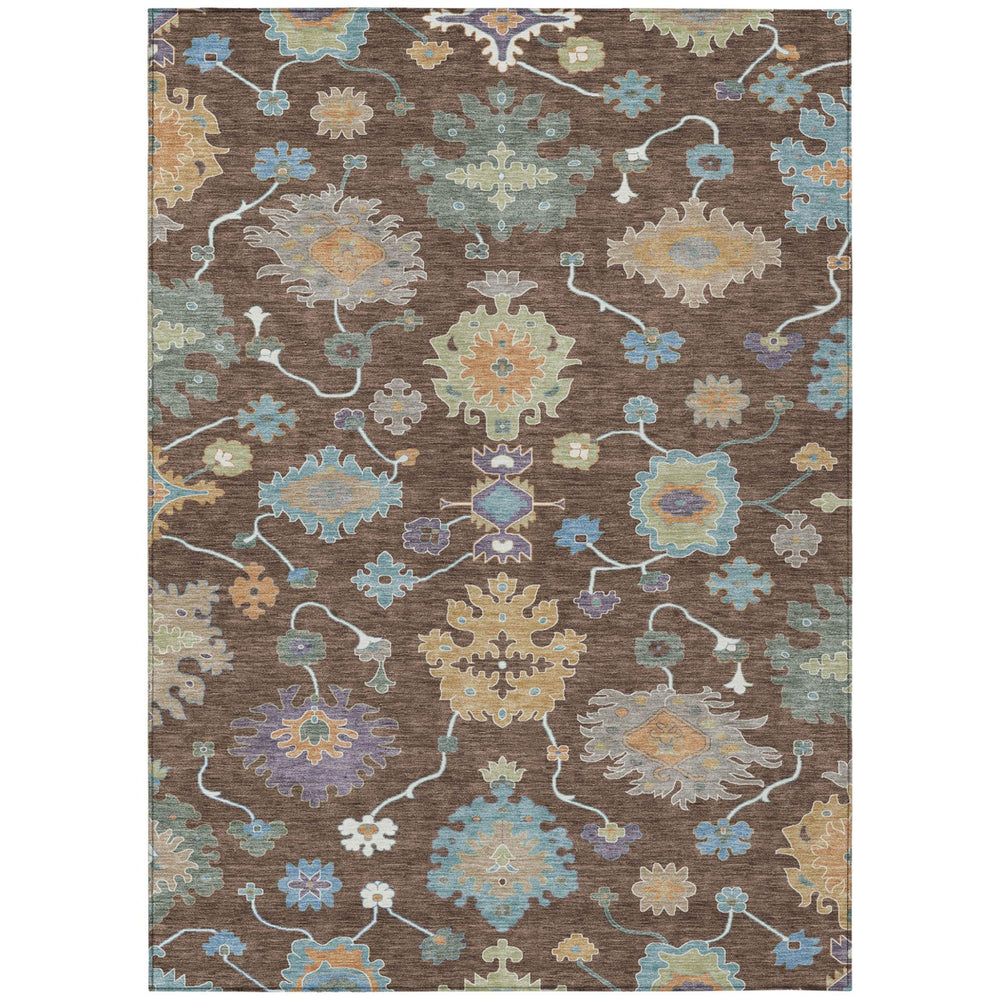 HomeRoots 9x12 Oriental Polyester Area Rug Machine Washable Indoor Outdoor Patio Living Room 729363