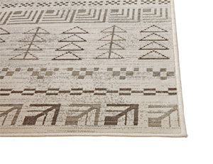 Sams International Abacasa Sonoma Ambrose Machine Made Viscose Geometric  Rug Ivory, Brown, Natural 5'3" x 7'6"