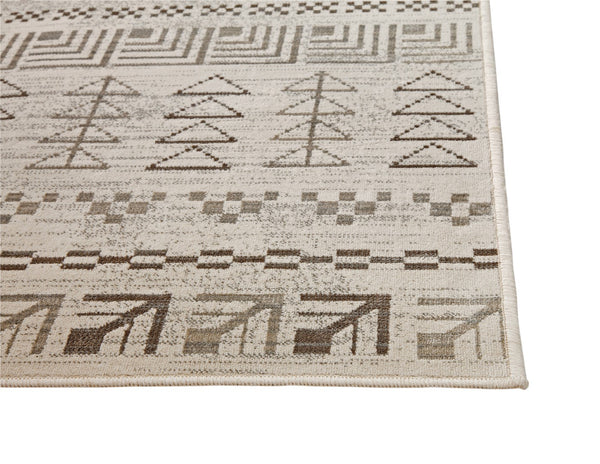 Sams International Abacasa Sonoma Ambrose Machine Made Viscose Geometric  Rug Ivory, Brown, Natural 5'3" x 7'6"