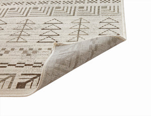 Sams International Abacasa Sonoma Ambrose Machine Made Viscose Geometric  Rug Ivory, Brown, Natural 5'3" x 7'6"