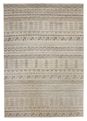 Sams International Abacasa Sonoma Ambrose Machine Made Viscose Geometric  Rug Ivory, Brown, Natural 5'3" x 7'6"