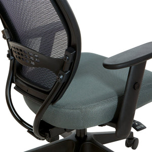 OSP Home Furnishings Air Grid Ergonomic Office Chair with Breathable Mesh Back Lumbar Support and Synchro Tilt Grey 5500SL-2M