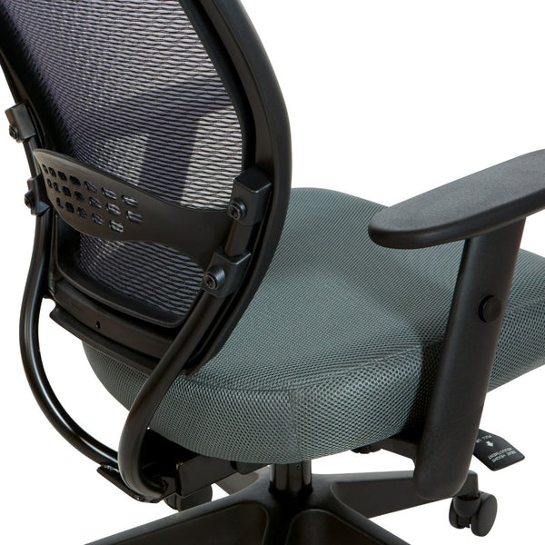 OSP Home Furnishings Air Grid Ergonomic Office Chair with Breathable Mesh Back Lumbar Support and Synchro Tilt Grey 5500SL-2M