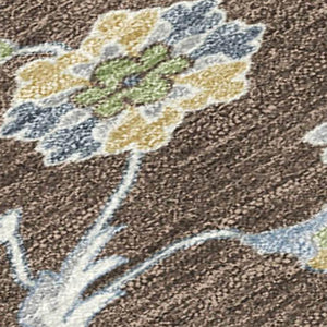 8 Ft Round Floral Medallion Polyester Rug Washable Uv Resistant Indoor Outdoor