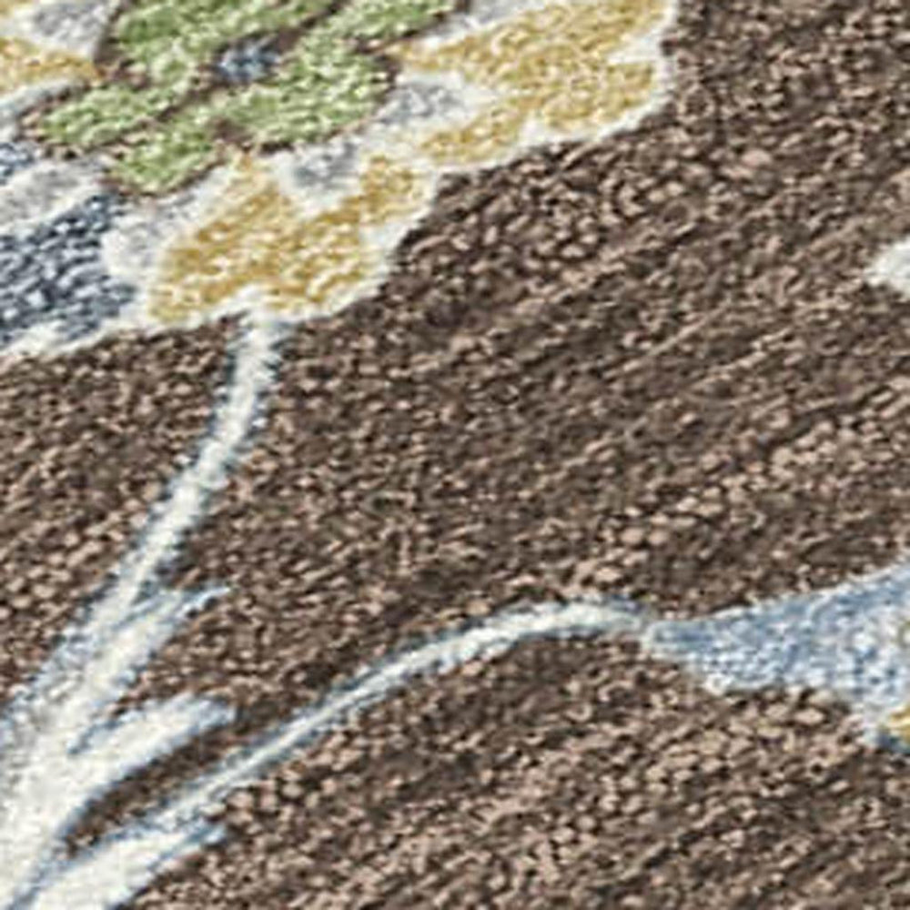 HomeRoots Floral Medallion Washable Polyester Area Rug Uv Resistant for Indoor Outdoor Patio Use 8' x 10' 729422