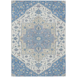 Floral Medallion Polyester Area Rug Washable Uv Resistant Durable Indoor Outdoor Patio Use